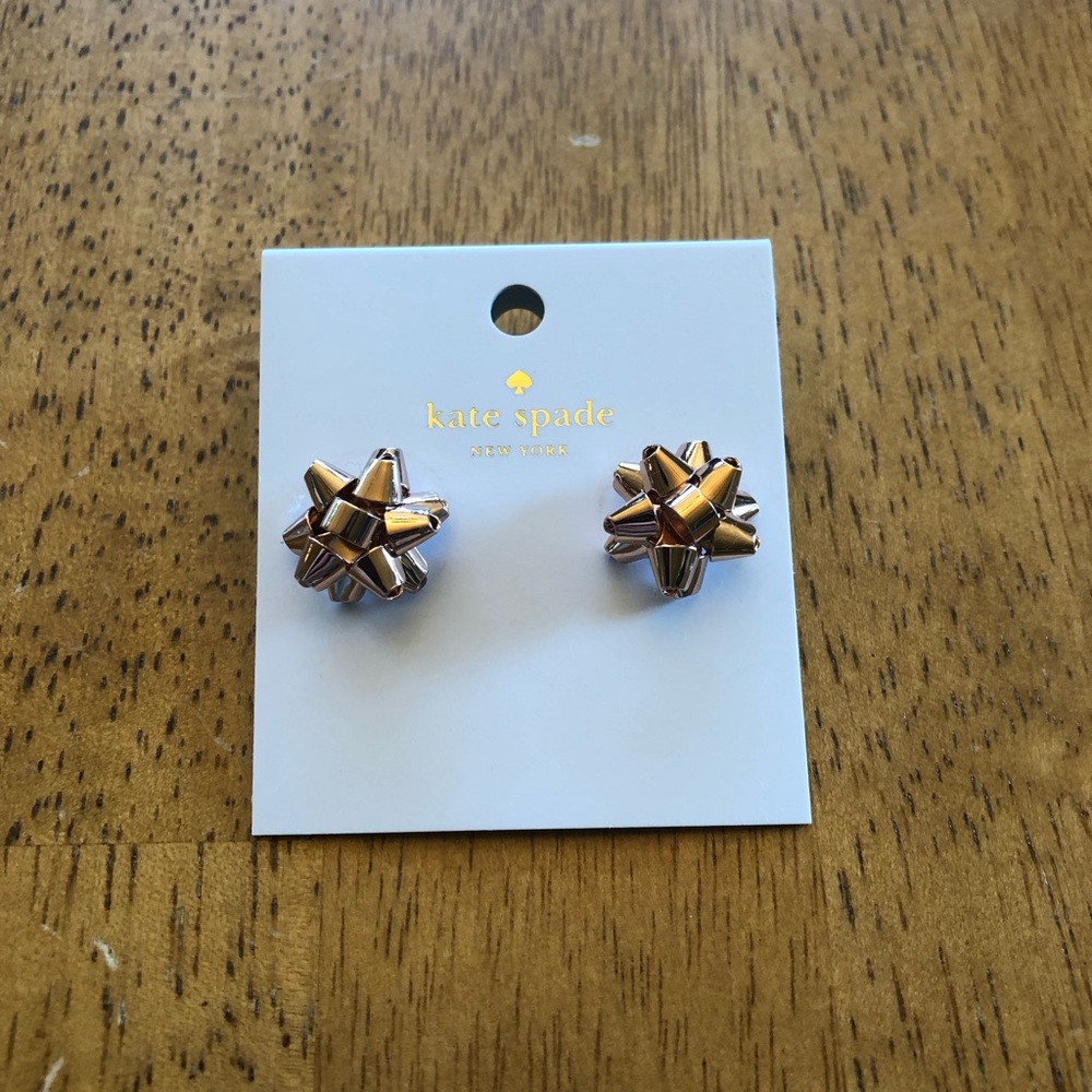 Kate Spade Bow Earrings Rose Gold